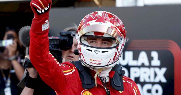 formula-1:-leclerc-aprovecho-el-toque-de-verstappen-a-la-pared-y-se-quedo-con-la-pole-en-monaco