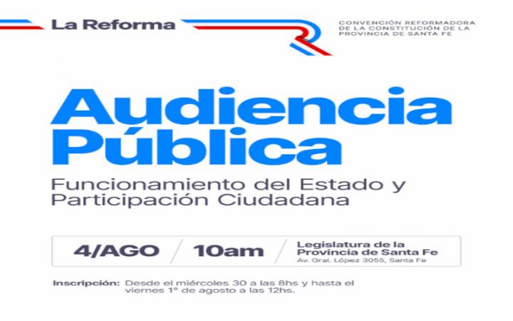 Convención reformadora: convocan a audiencia pública