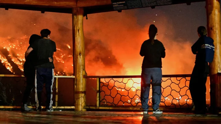 Chubut: el fuego está descontrolado y cortan la ruta 40